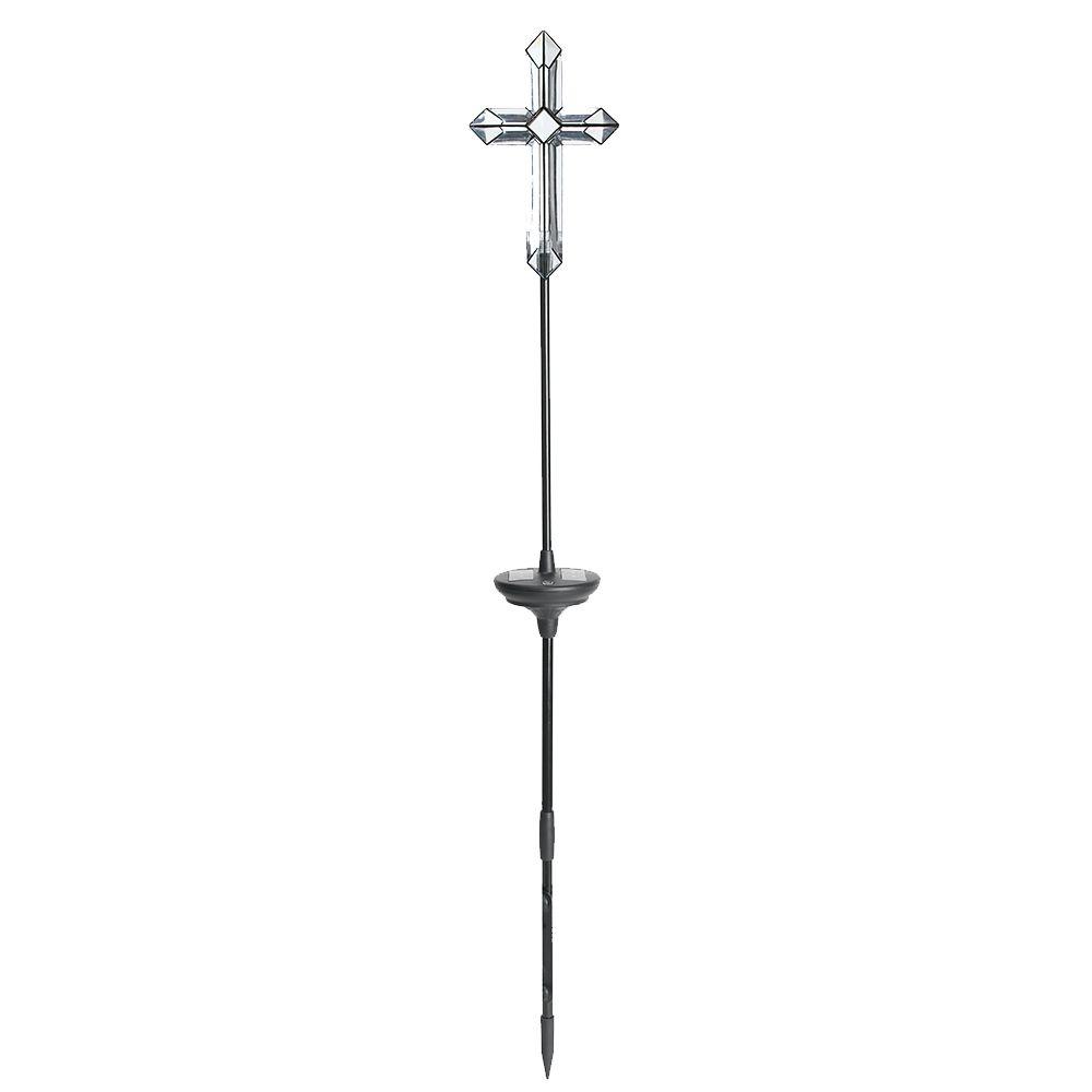 Yards Beyond Solar Powered Led Acrylic Cross Garden Stakes 3 Pack Yards Beyond Solar Powered Led Acrylic Cross Garden Stakes 3 Pack