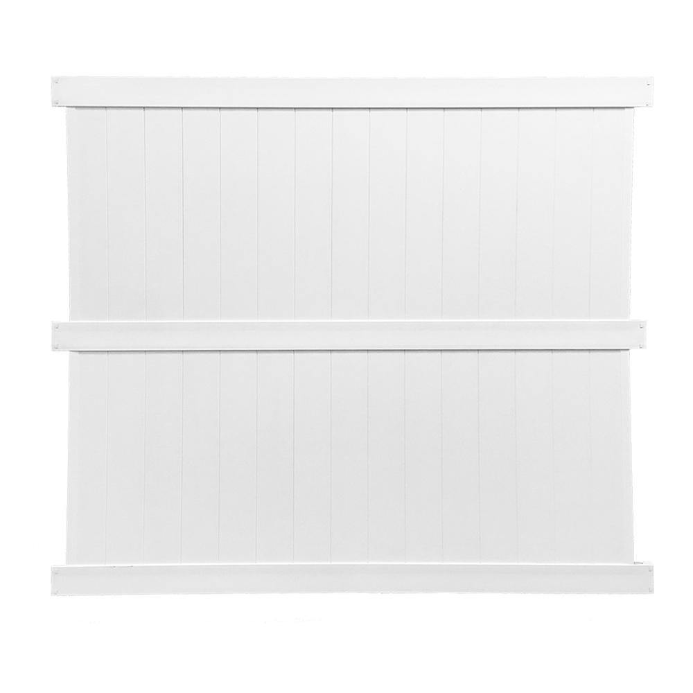 Weatherables Augusta 6 Ft H X 8 Ft W White Vinyl Privacy Fence Panel Kit Pwpr 3r 6x8 The Home Depot