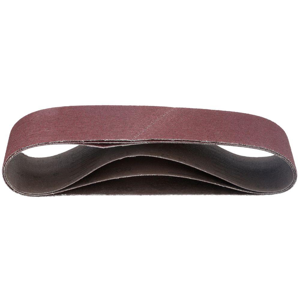 Bosch 3 inch x 18 inch Red 60/80/100 Assorted Grits Sanding Belt Pack (3-Pack) by Bosch