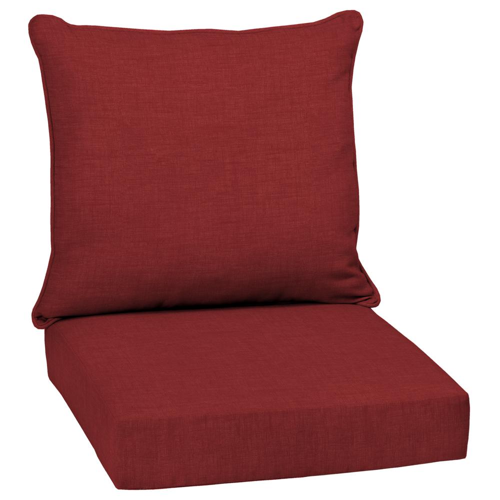 Arden Selections 24 X Ruby Leala Texture 2 Piece Deep Seating Outdoor Lounge Chair Cushion Tg06297b D9z1 The Home Depot Arden Selections 24 X Ruby Leala, Patio Furniture Cushion