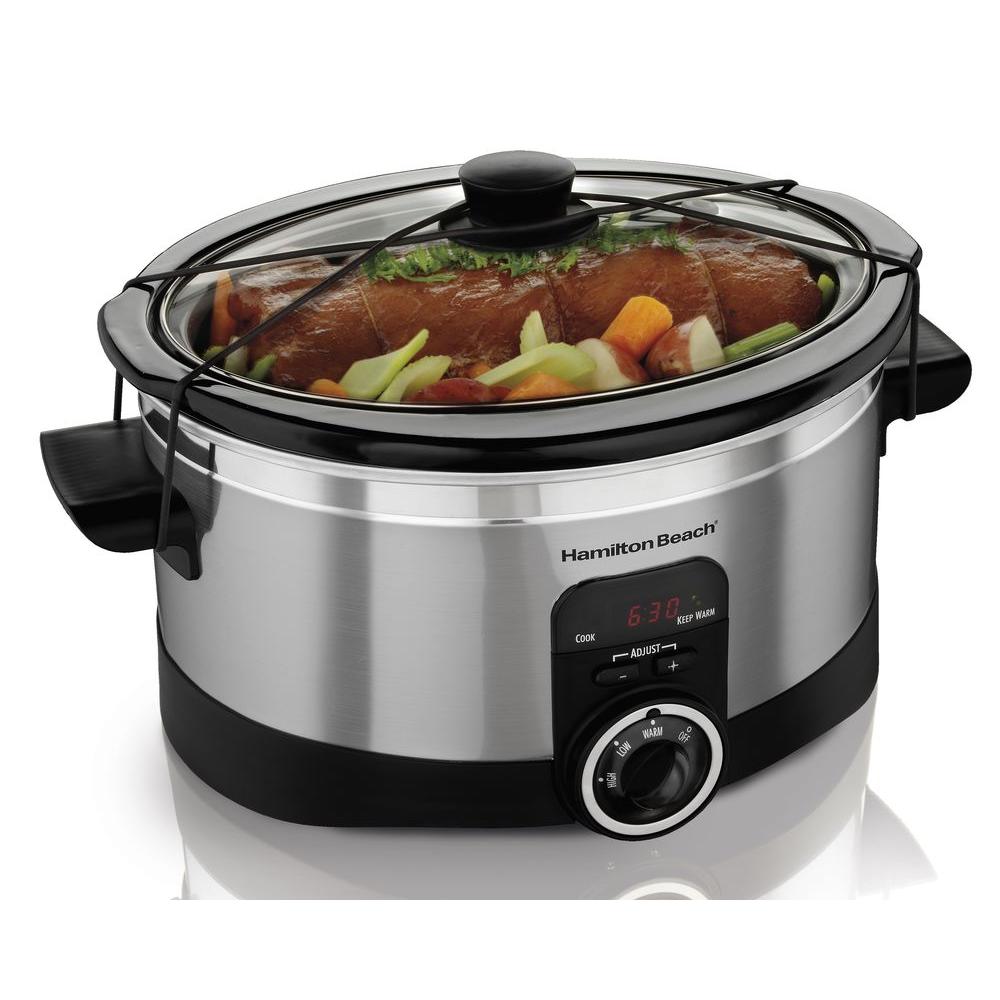 Hamilton Beach 6 Qt. Programable Chrome Slow Cooker by Hamilton Beach