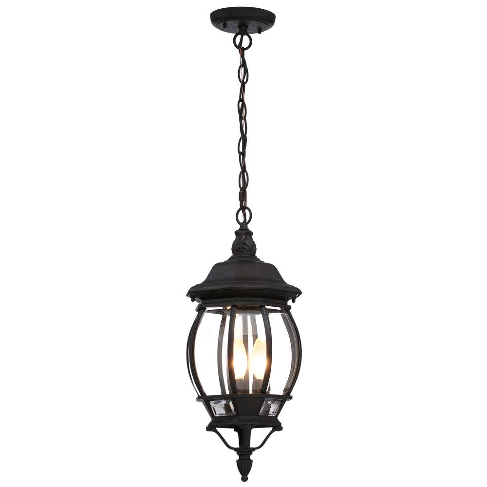 Concord 3 Light Textured Black Outdoor Hanging Lantern