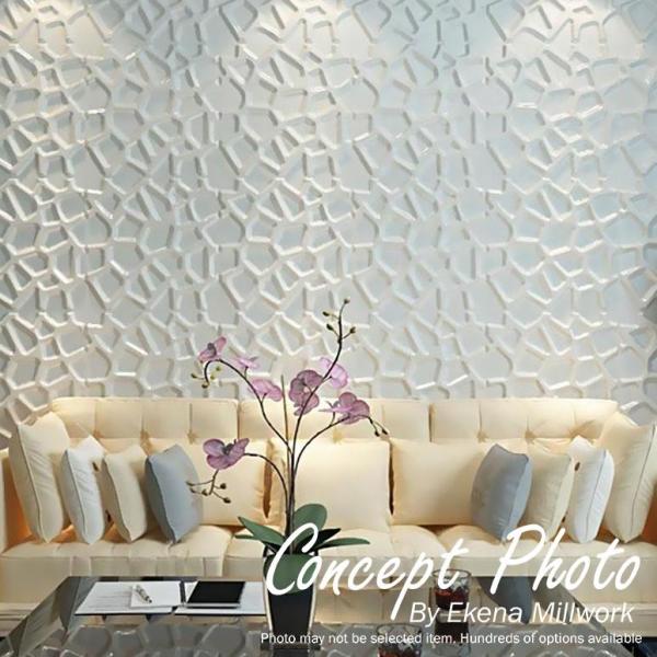 Ekena Millwork WP20X20RIWH-CASE-50 Richmond Design Pack of 50 Tiles 133 Sq Ft Decorative 3D Wall Panels White
