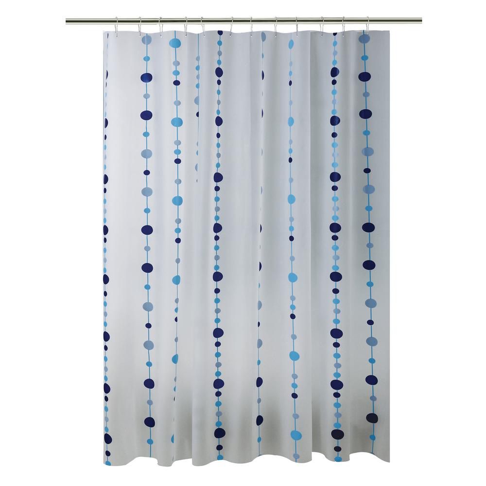 Blue Shower Curtains Accessories The Home Depot Peva 70 In X 72 Blue Chandelier Design Shower Curtain