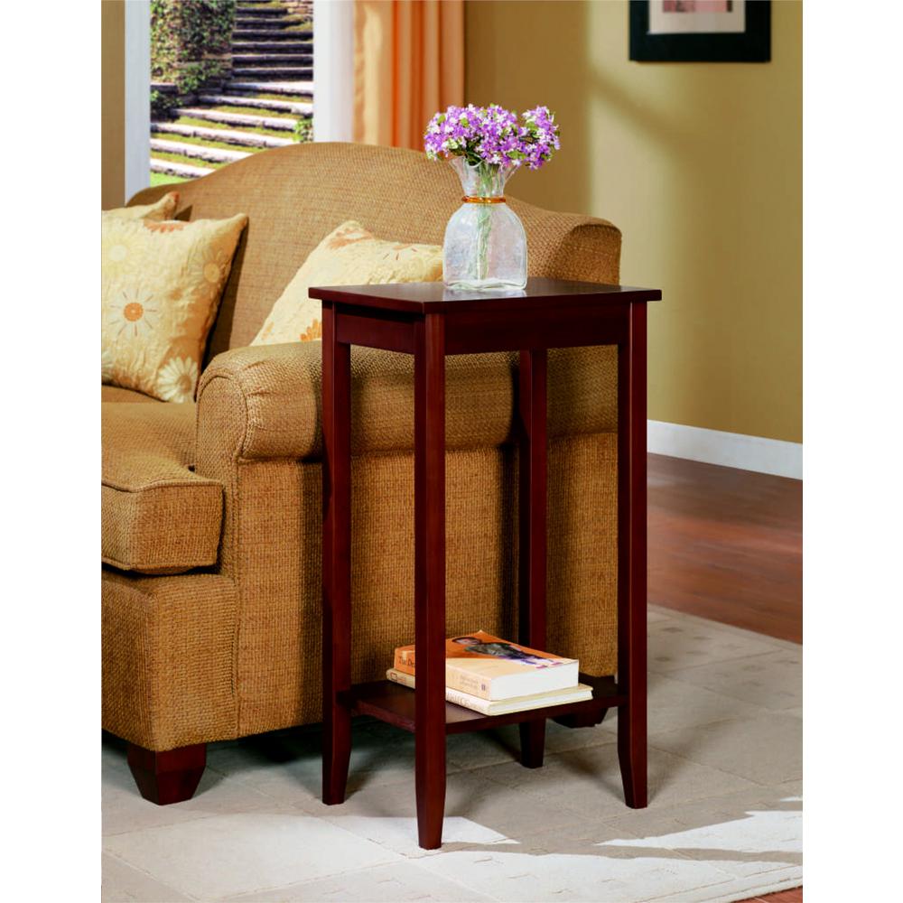 Rosewood Tall End Table, Coffee Brown