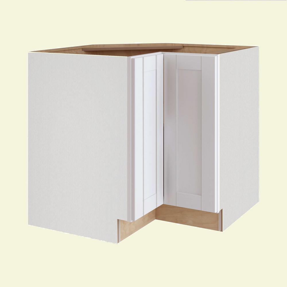 ALL WOOD CABINETRY LLC Express Assembled 36 in. x 34.5 in. x 24 in. Easy Reach Corner Base Cabinet in Vesper White was $468.08 now $325.25 (31.0% off)