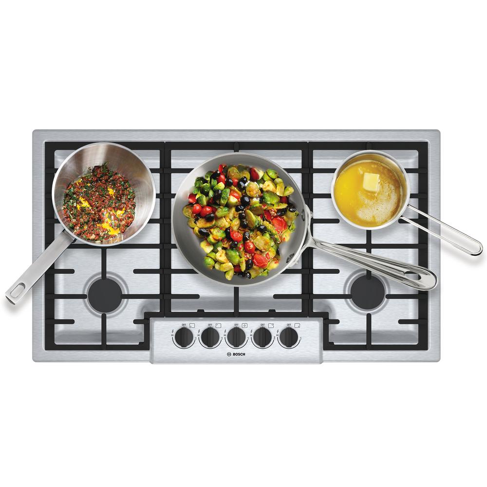 Bosch 500 Series 36 In Gas Cooktop In Stainless Steel With 5