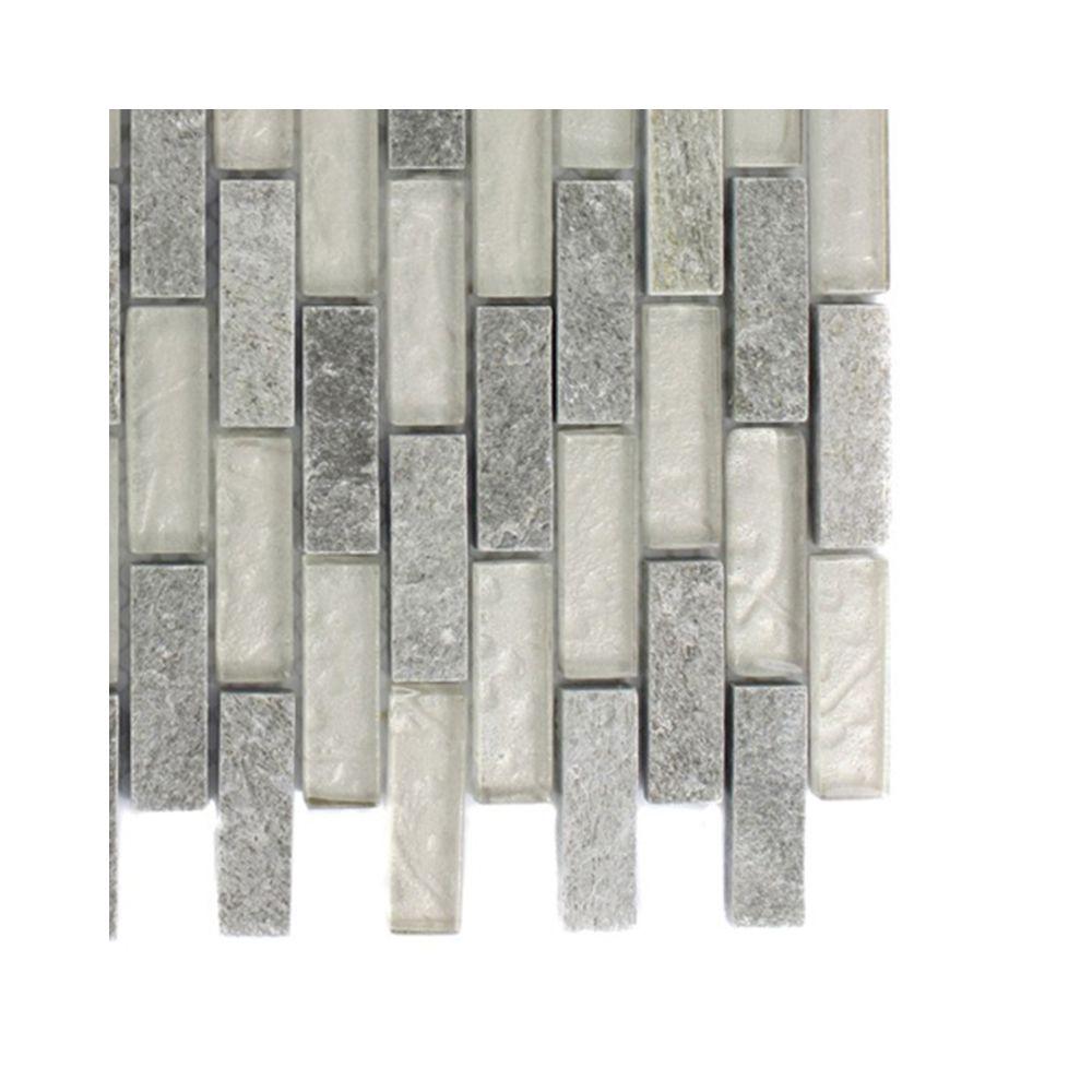 Ivy Hill Tile Tectonic Brick Green Quartz Slate And White Gold Glass Tectonic Brick Green Quartz Slate And White Gold Glass Floor Wall Tile 6 In X Sample