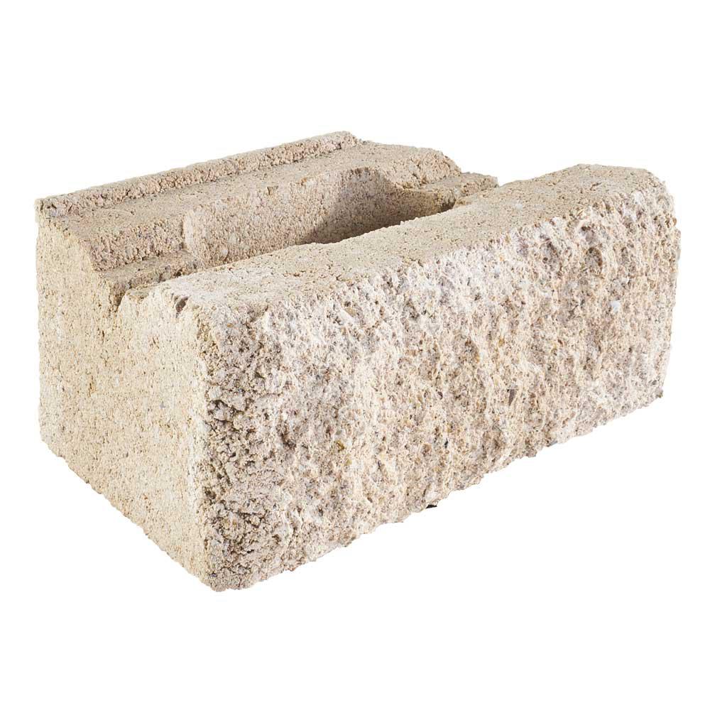Basalite 12 in. Tan/Charcoal Retaining Wall Block100027501 The Home