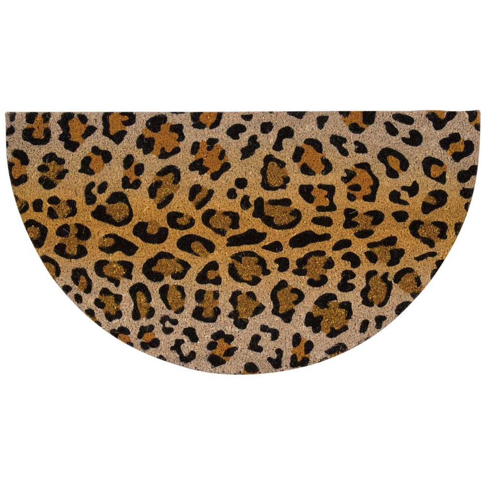 Coir Half Circle Outdoor Rugs The Home Depot Leopard With Glitter Beige Black 2 Ft X 3 Indoor Outdoor