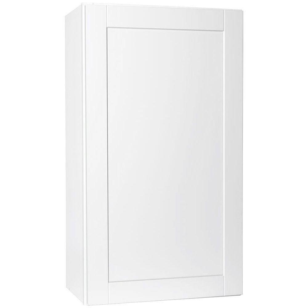Hampton Bay Shaker Assembled 24x42x12 in. Wall Kitchen Cabinet in Satin ...