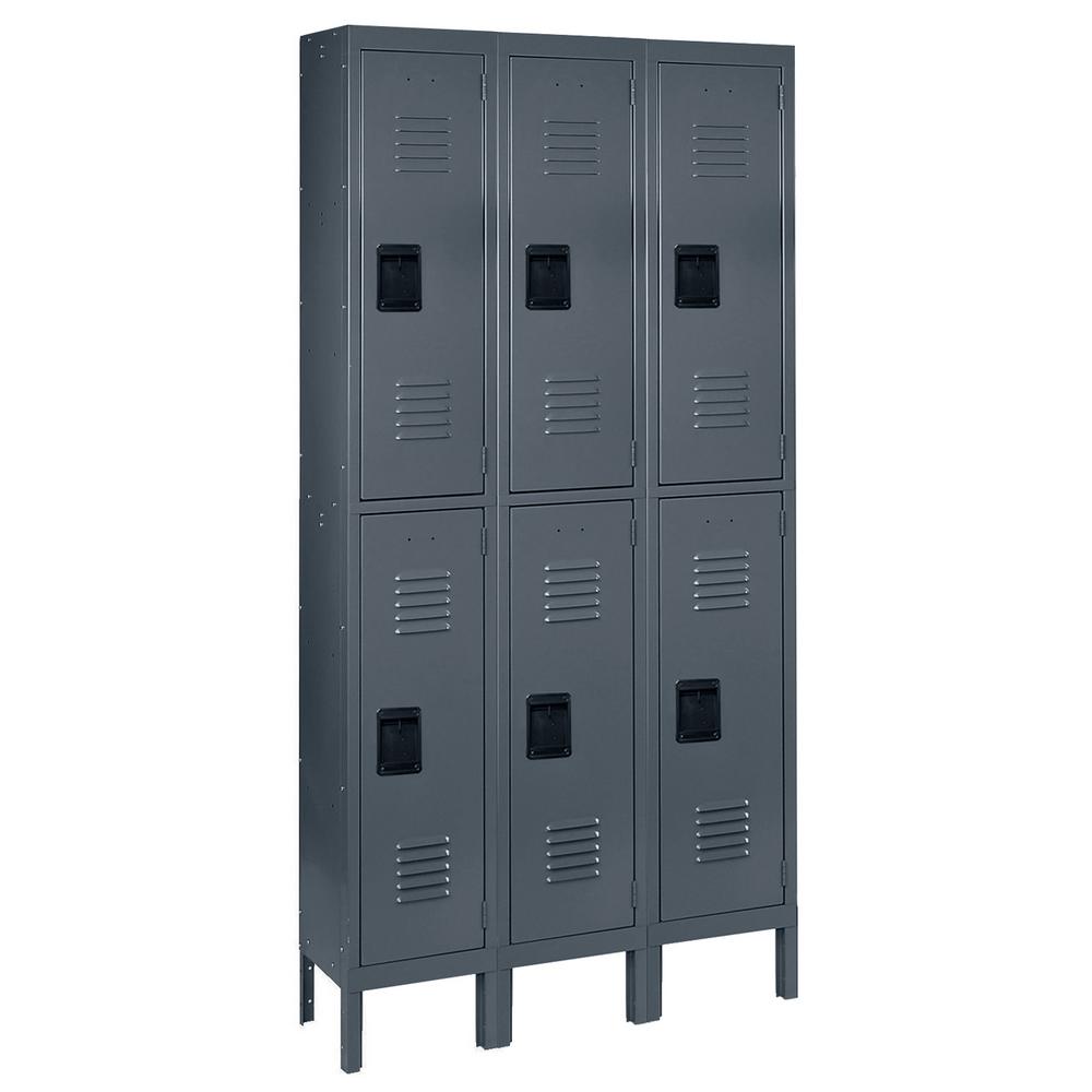 Citadel 36 In W X 18 In D X 72 In H Steel Double Tier Lockers In Tan Or Gray