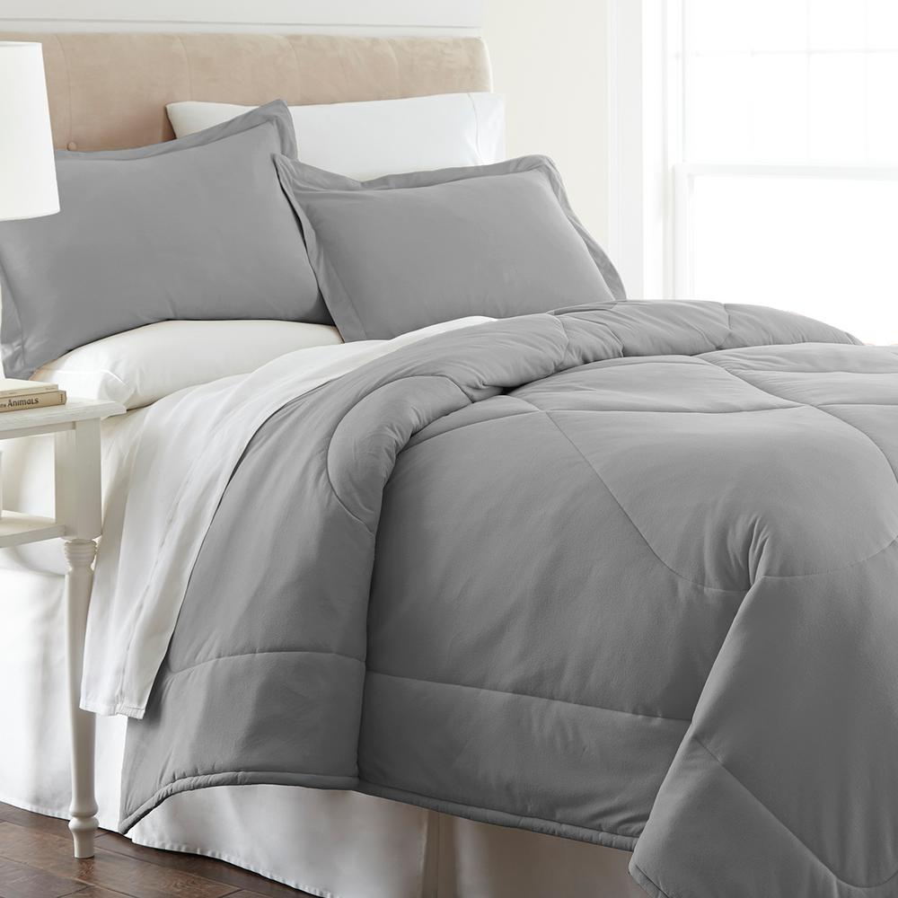 Micro Flannel Greystone King 3 Piece Comforter Set Mfncmkggrs The Micro Flannel Greystone King 3 Piece Comforter Set