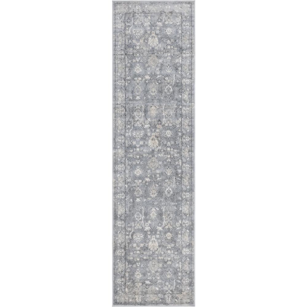 Unique Loom Portland Central Gray 2 ft. 2 in. x 8 ft. Runner Rug