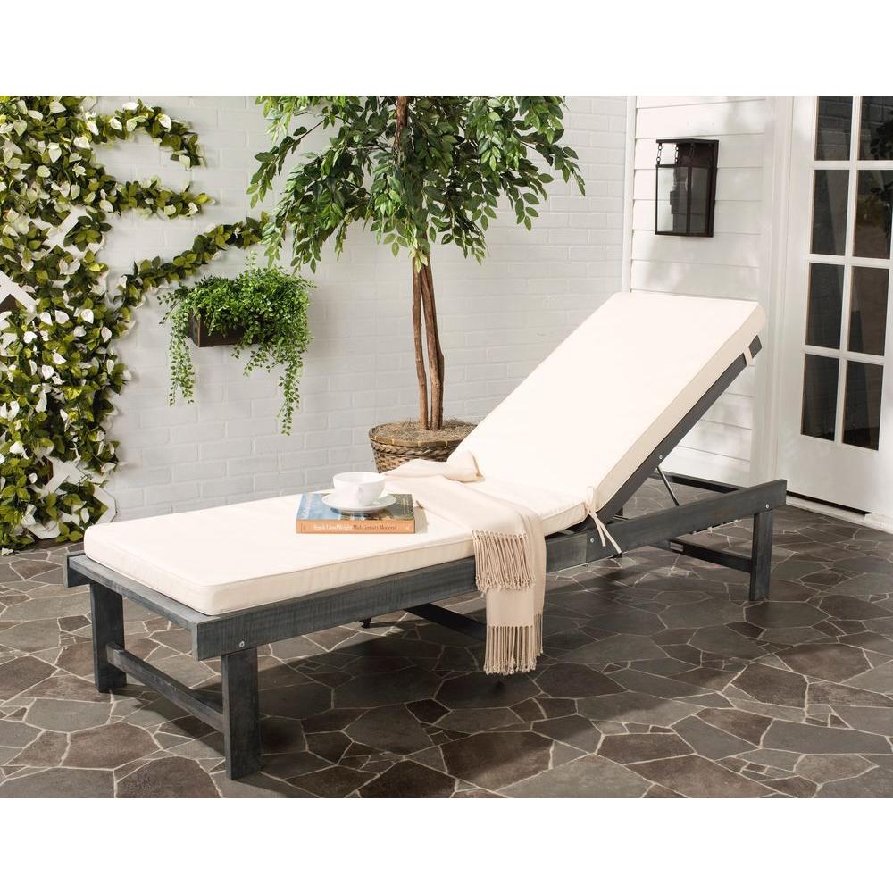 Outdoor Cushions The Home Depot Inglewood Ash Grey 1 Piece All Weather Outdoor Chaise Lounge Chair With