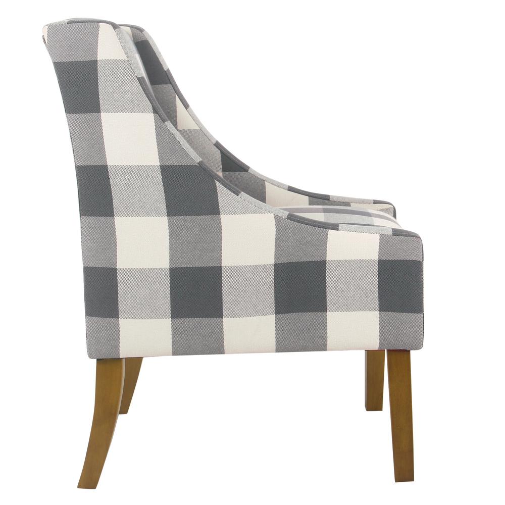 Homepop Blue Buffalo Plaid Modern Swoop Arm Accent Chair K6908-F2269 - The Home Depot