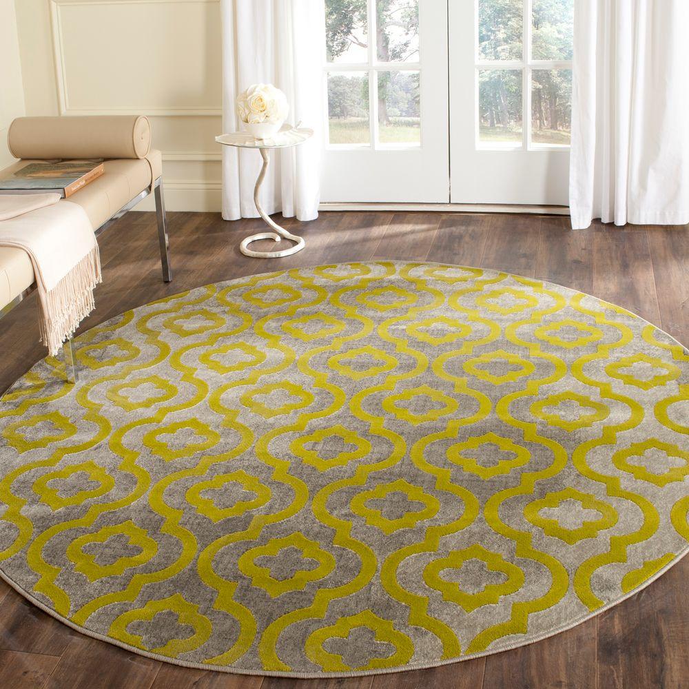 Safavieh Porcello Light Grey Green 7 Ft X Round Area Rug