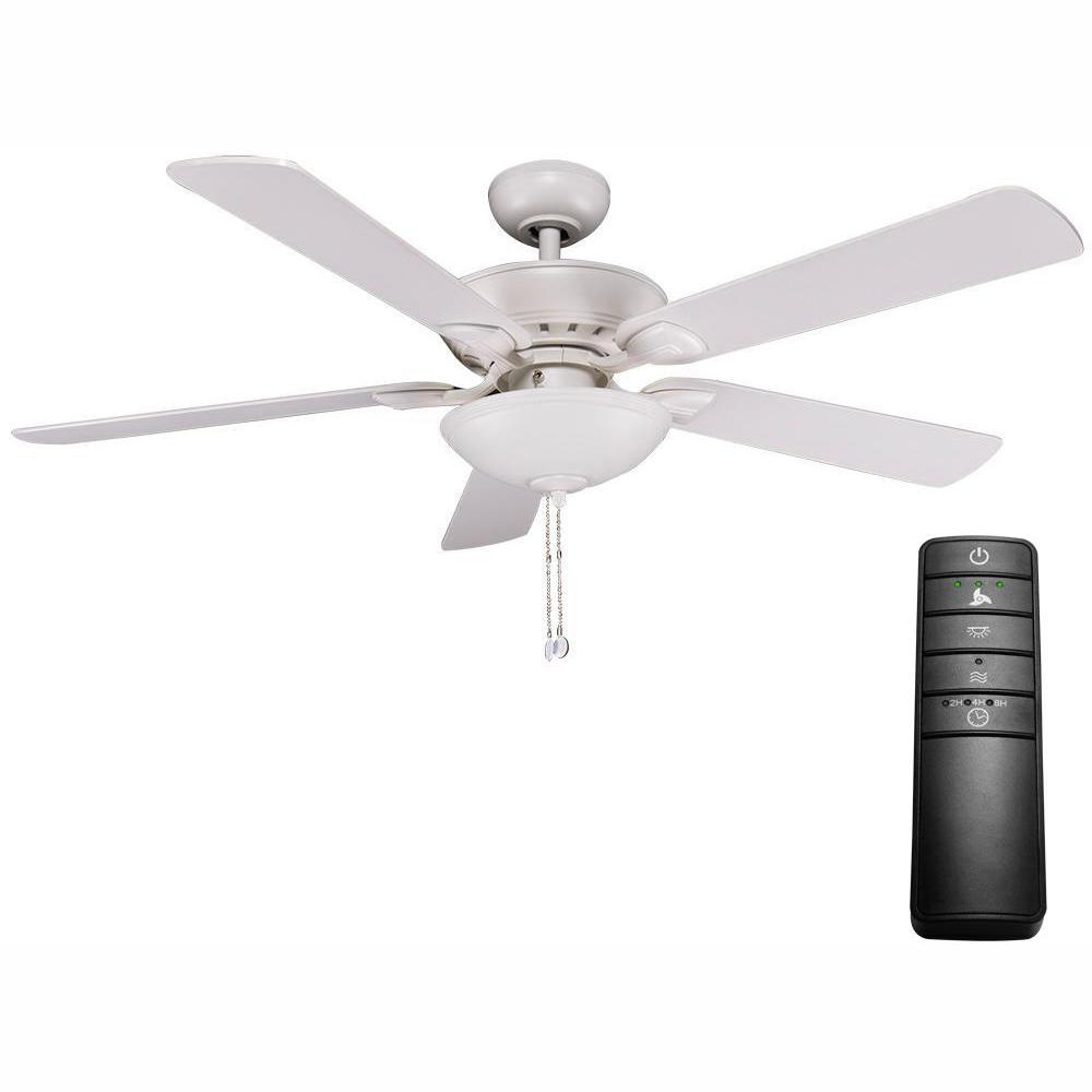 Hampton Bay Lyndhurst 52 In Led Matte White Ceiling Fan