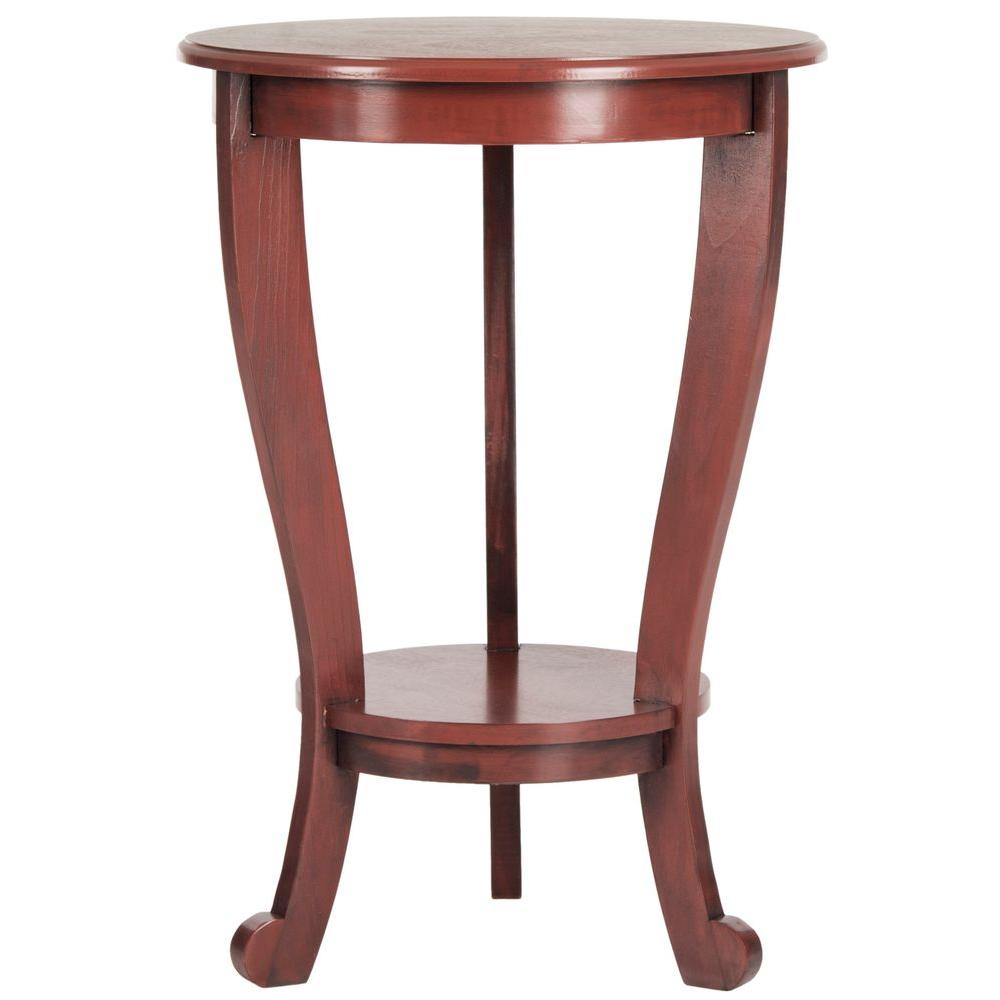 Safavieh Mary Red Side Table Amh5711e The Home Depot