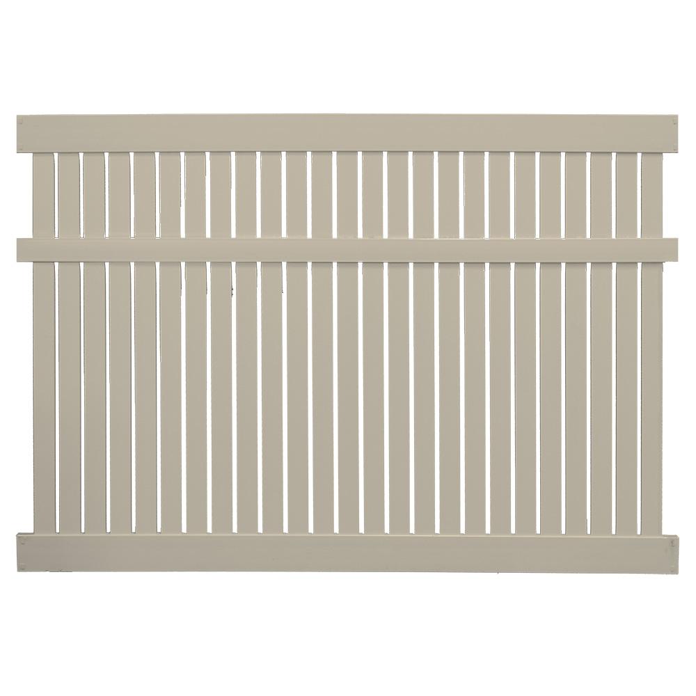 Weatherables Huntington 6 ft. H x 6 ft. W Khaki Vinyl SemiPrivacy