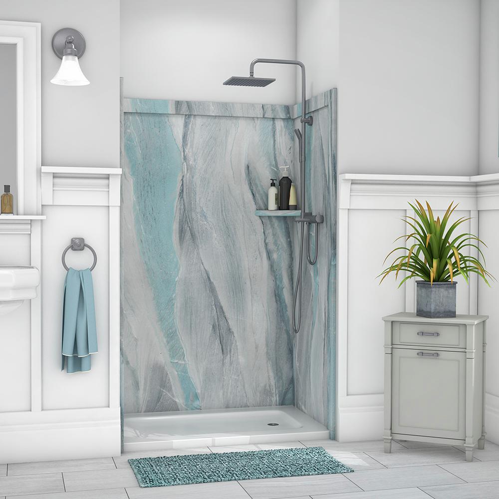 Flexstone Elegance 36 In X 48 80 9 Piece Easy Up Adhesive Flexstone Elegance 36 In X 48 80 9 Piece Easy Up Adhesive Alcove Shower Wall Surround Triton