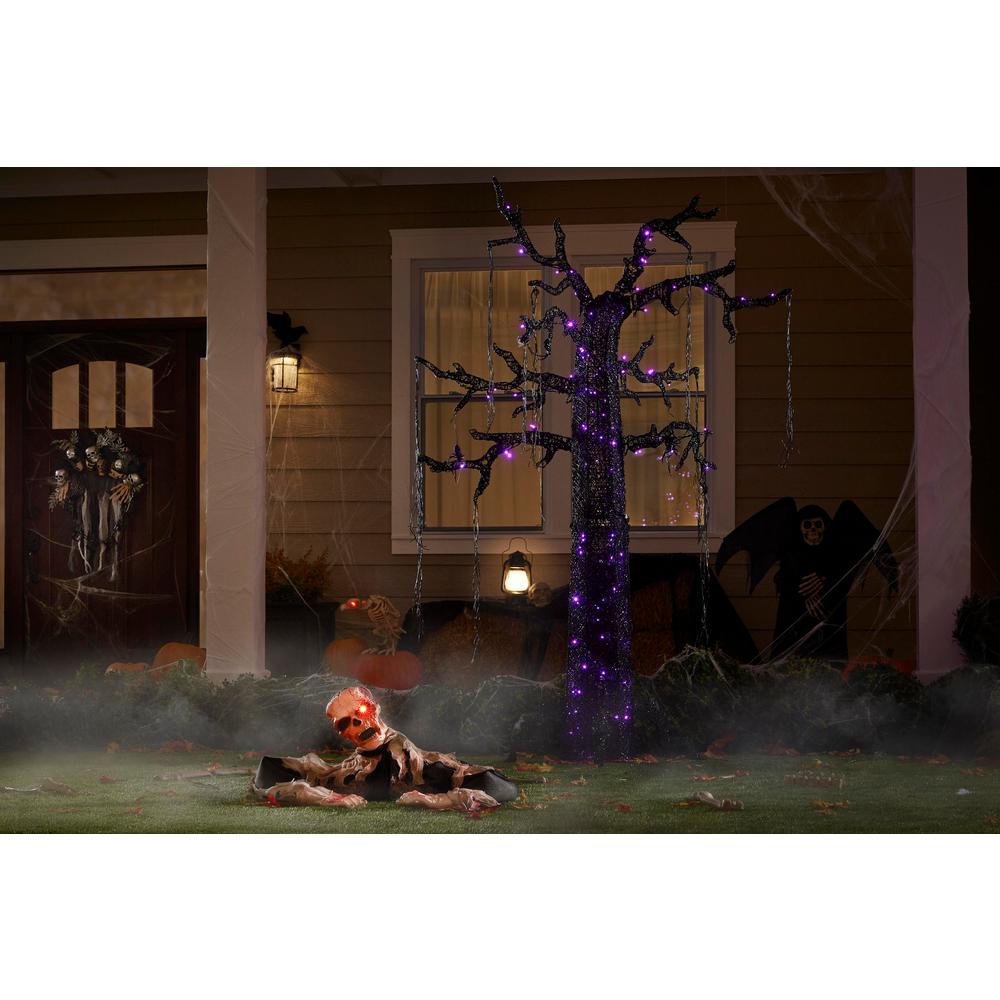Details About Scary Ghost Tree Purple Lights 84 Inch Outdoor Yard Decor Prop Accent