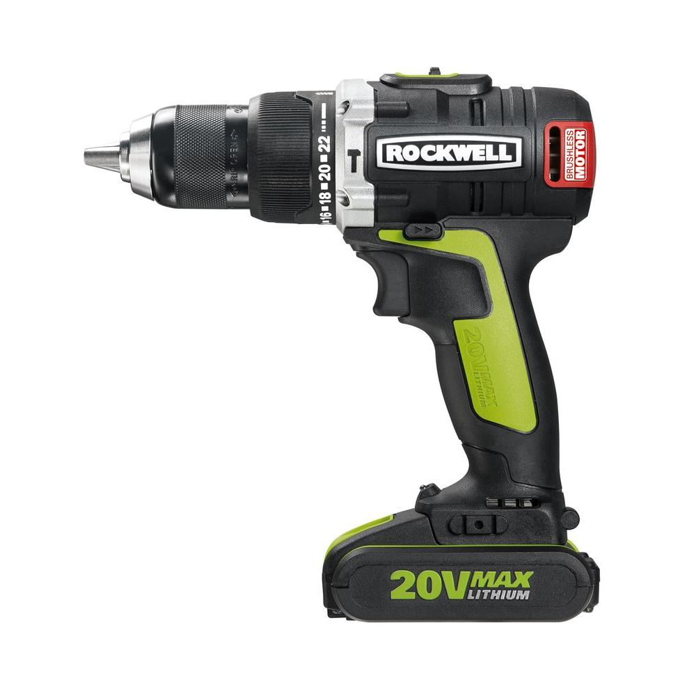 Rockwell 20Volt LithiumIon Brushless Hammer DrillRK2853K2 The Home