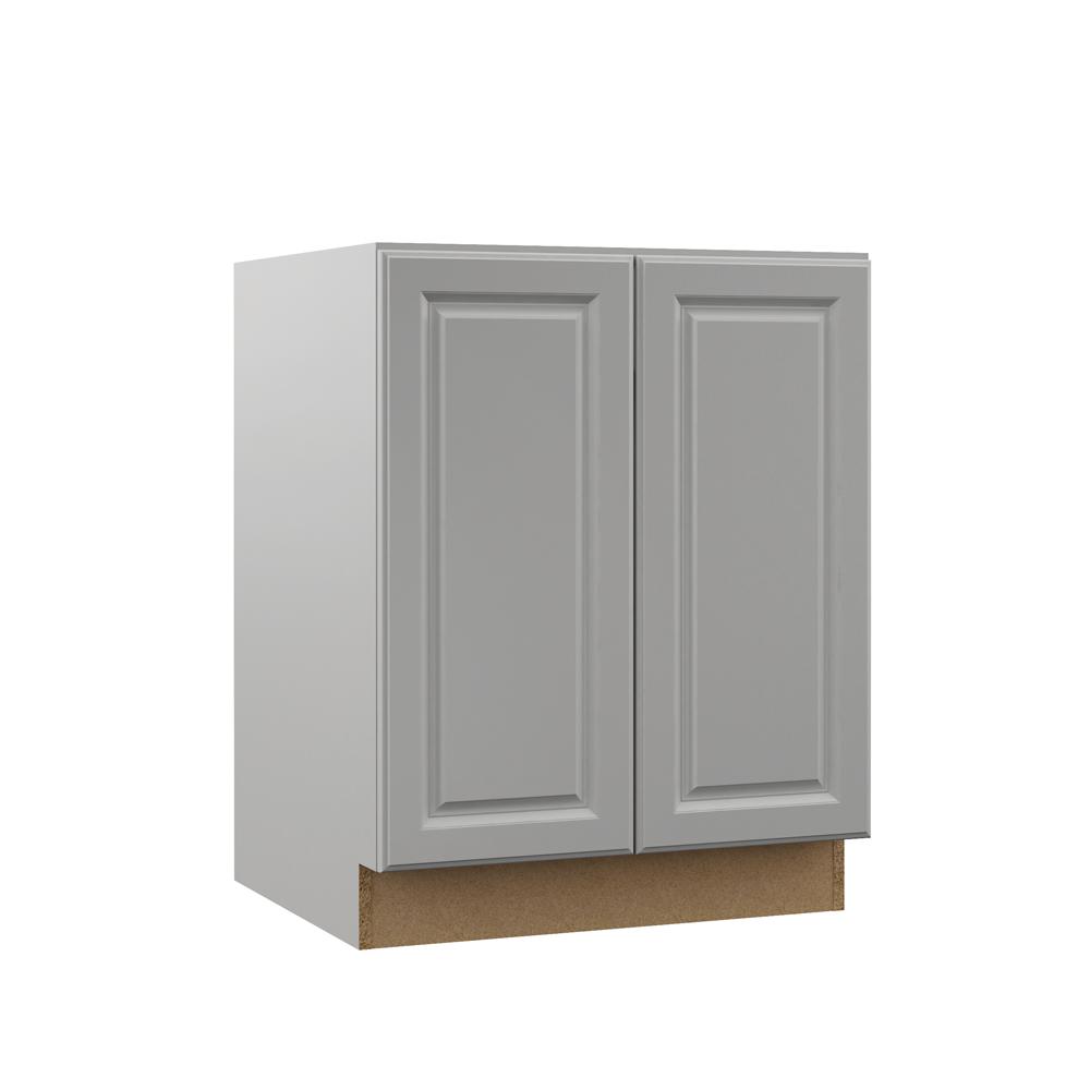 Hampton Bay Designer Series Elgin Assembled 27x34 5x21 In Full Door Height Bathroom Vanity Base Cabinet Heron Gray