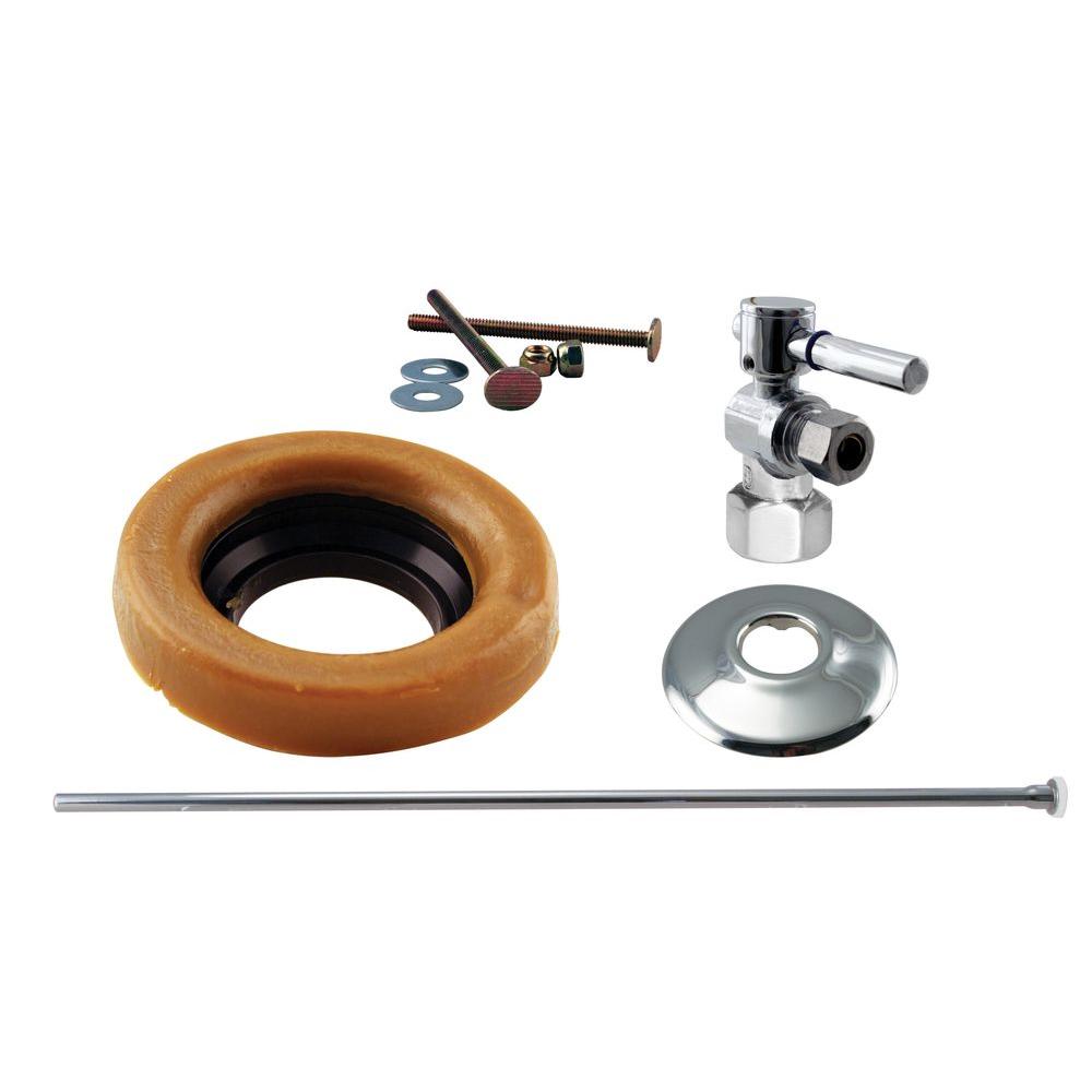 Westbrass 1/2 in. IPS Lever Handle Angle Stop Toilet Installation Kit