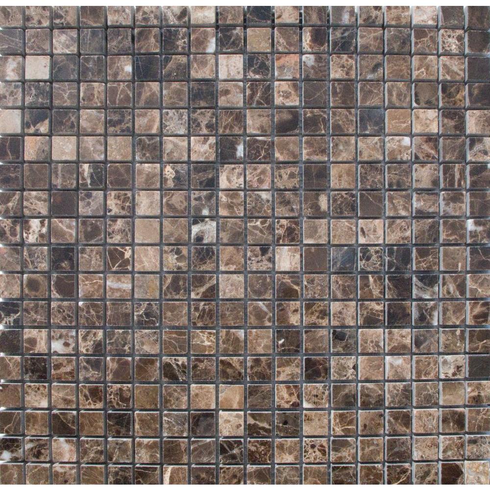Msi Emperador Cafe 12 In X 10mm Tumbled Marble Mesh Msi Emperador Cafe 12 In X 10mm Tumbled Marble Mesh