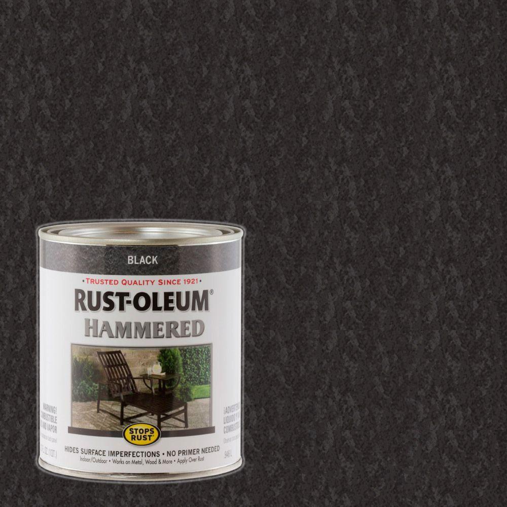 Rust-Oleum Stops Rust 1 qt. Satin Black Protective Enamel Paint (Case ...