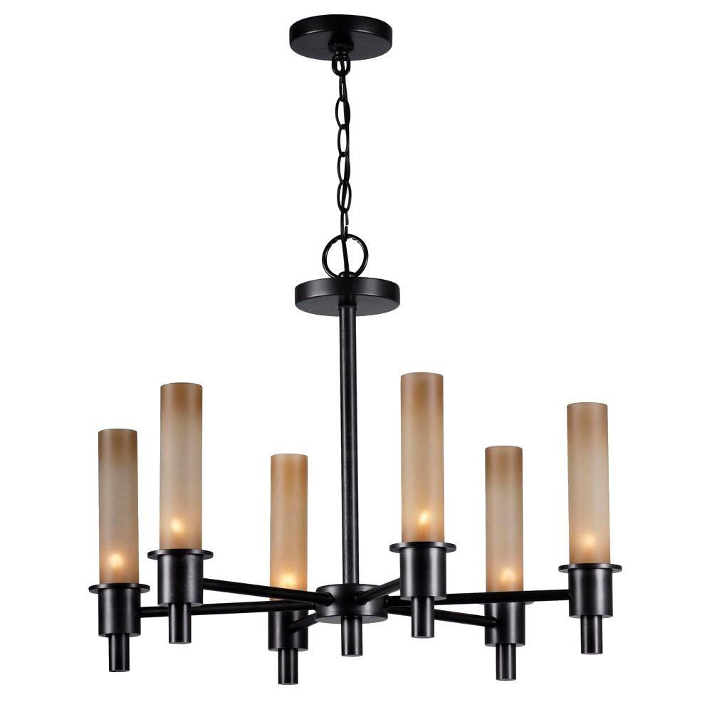 World Imports Dunwoody 6-Light Oil-Rubbed Bronze Chandelier with Tea Stained Glass Shades was $111.23 now $61.14 (45.0% off)