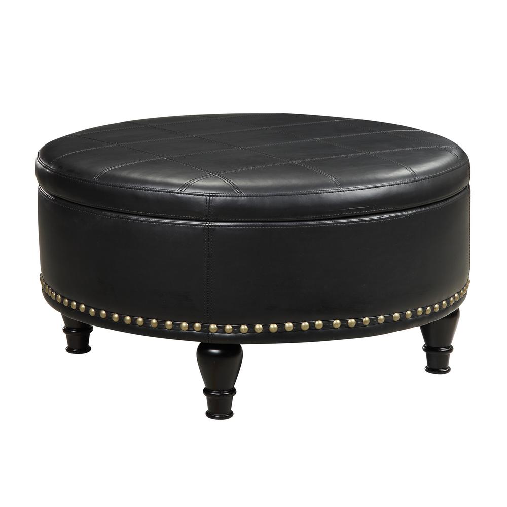Inspired by Bassett Augusta Black Storage OttomanBPAUOT32B3 The