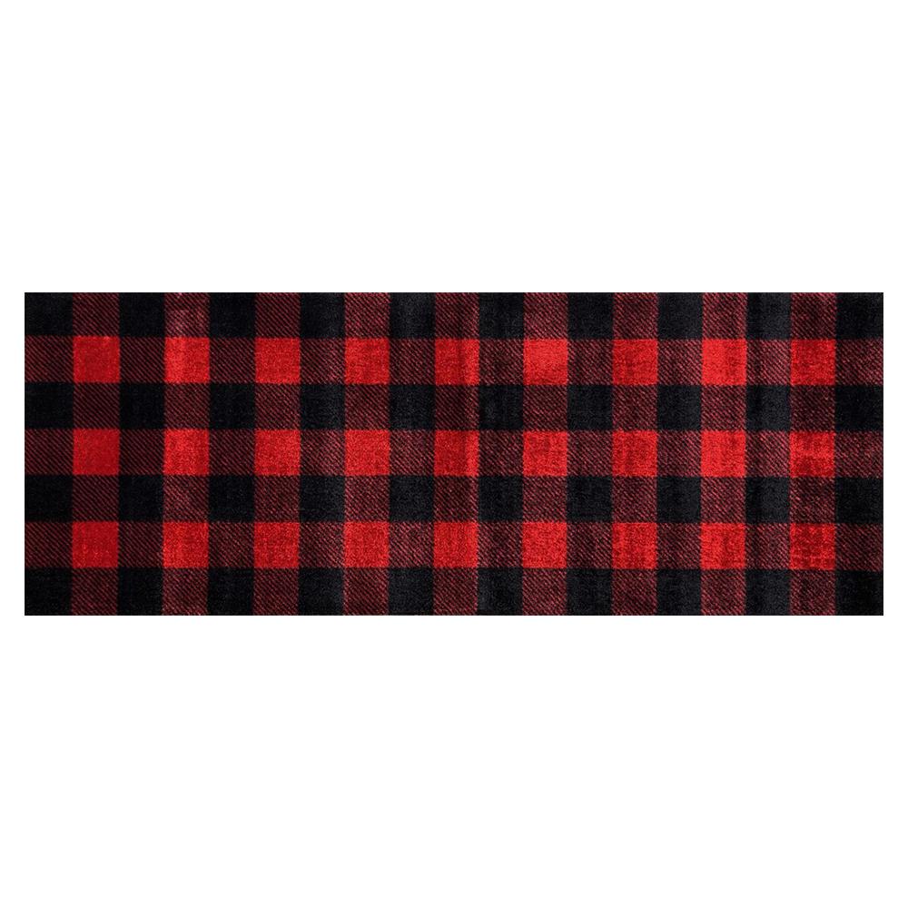 Studio 67 InHome Washable/NonSlip Buffalo Plaid Red 2 ft. 3 in. x 6