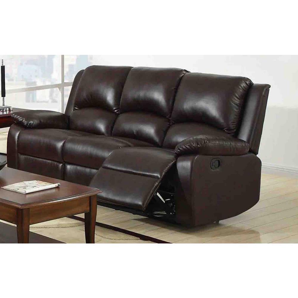 Furniture Of America Oxford Rustic Dark Brown Faux Leather Sofa Furniture Of America Oxford Rustic Dark