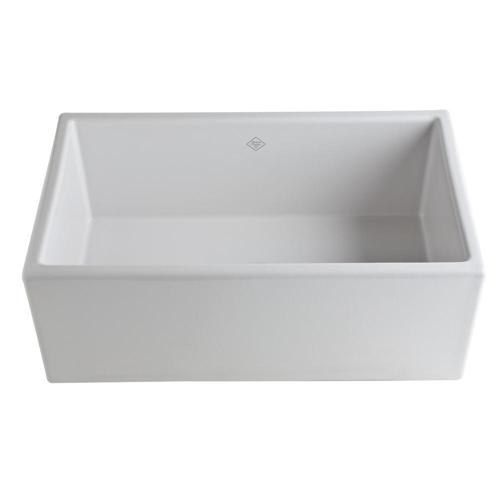 Rohl Classic Farmhouse Apron Front Fireclay 30 In Single Bowl Kitchen Sink In White