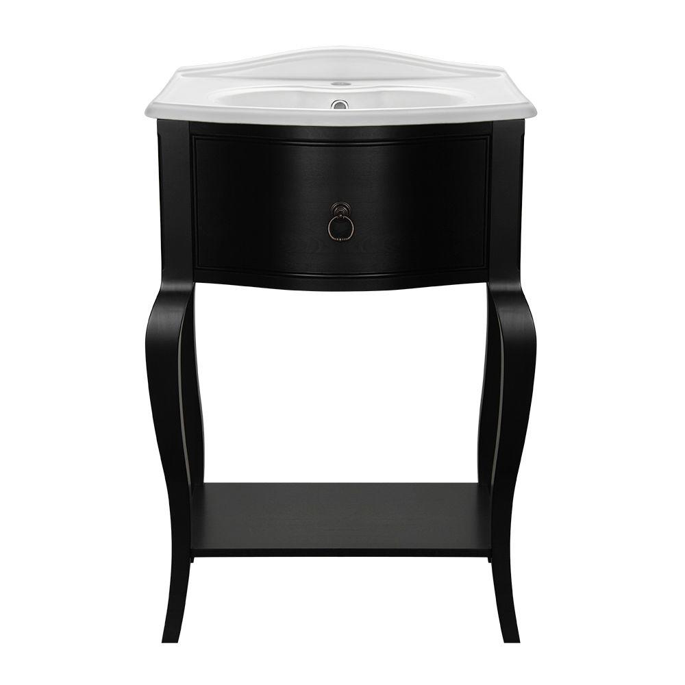 Black 24 Inch Vanities Bathroom Bath The Home Depot W Bath Vanity In Black With Vitreous China