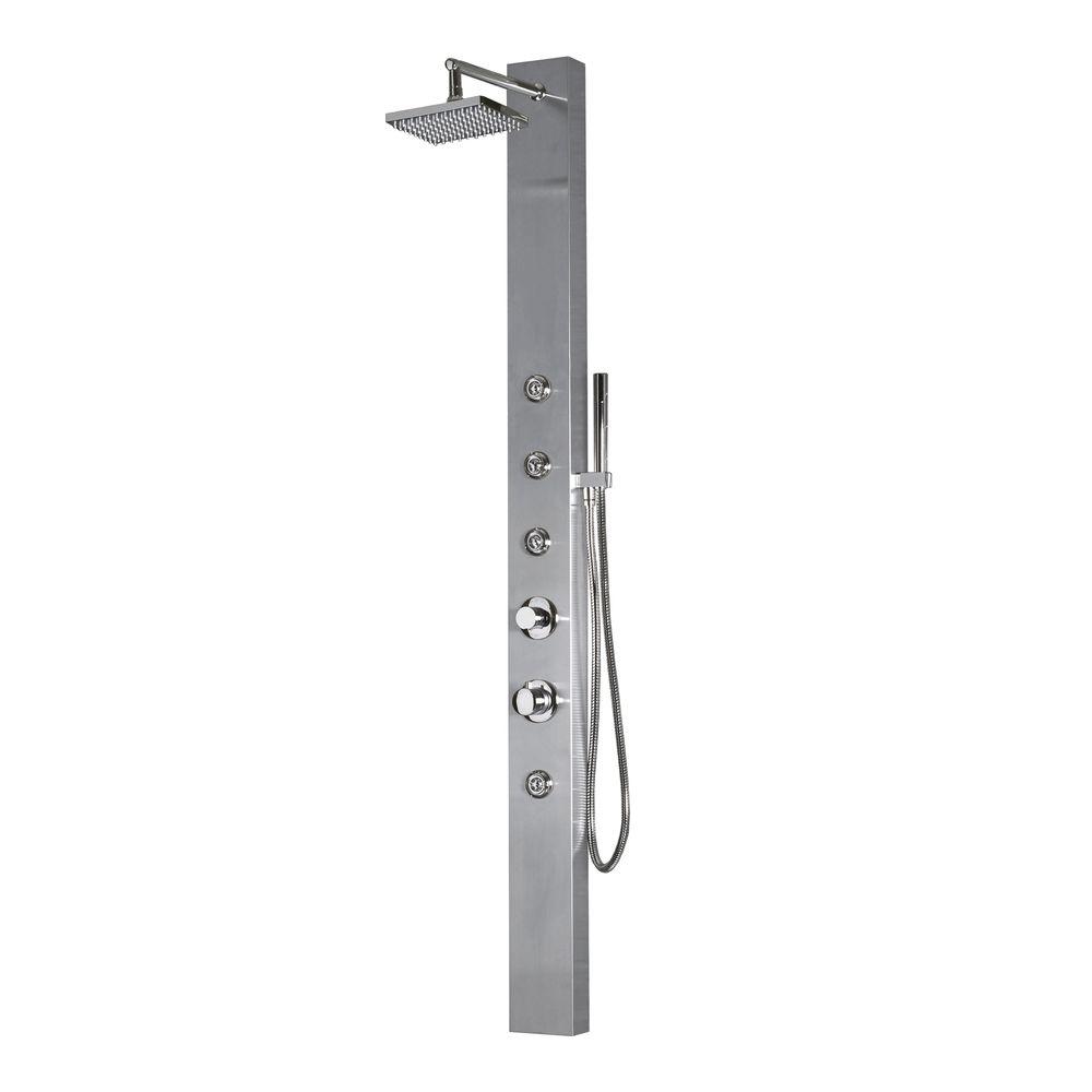 Ariel 4Jet Shower Panel System in SilverA302 The Home Depot