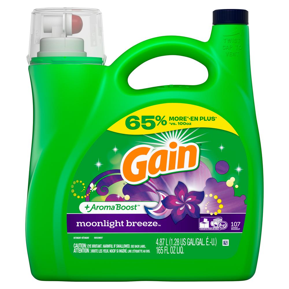 Gain 165 fl. oz. Moonlight Breeze Scent Plus AromaBoost Liquid Laundry