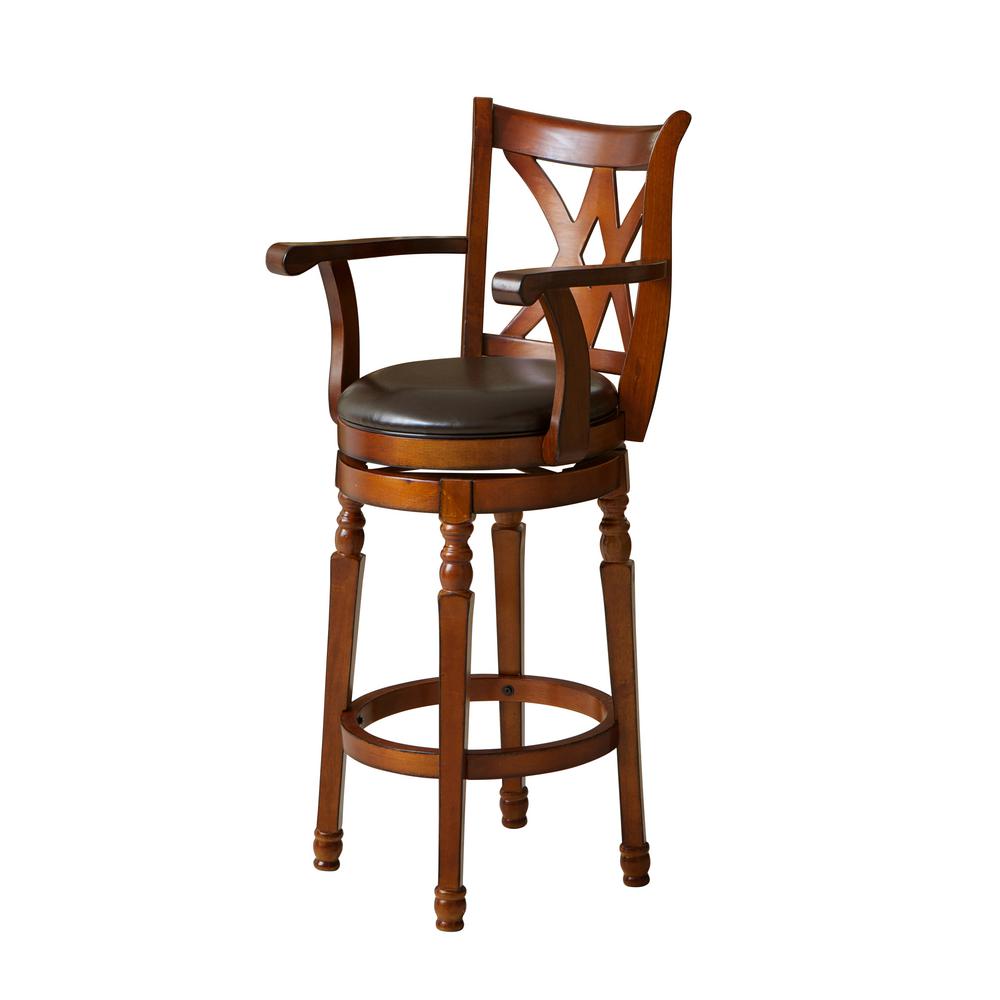 Noble House Eclipse 30 In Brown Armed Swivel Bar Stool 217132 The Brown Armed Swivel Bar Stool