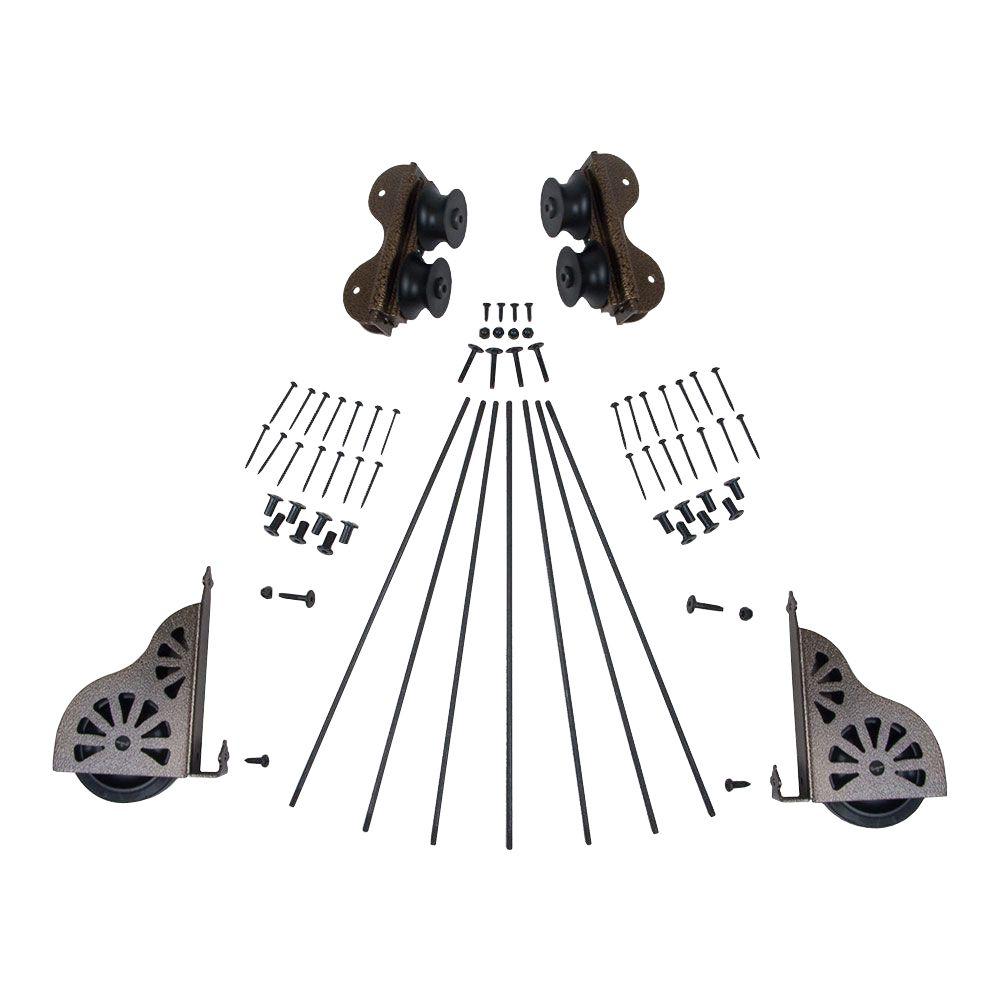 Quiet Glide Hammered Antique Br Braking Rolling Ladder Hardware Quiet Glide Hammered Antique Br Braking Rolling Ladder Hardware Kit For 20 In W Ladders
