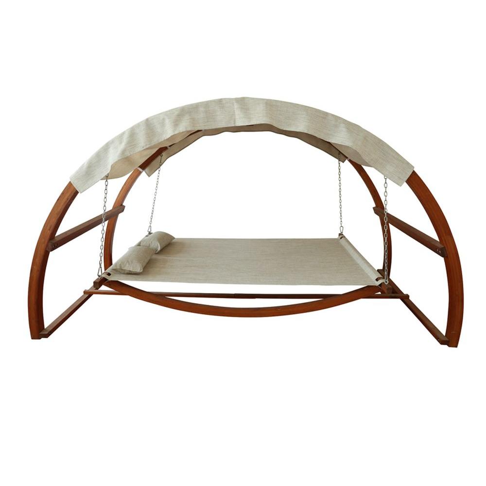 Leisure Season Patio Swing Bed with Canopy-SBWC402 - The Home Depot