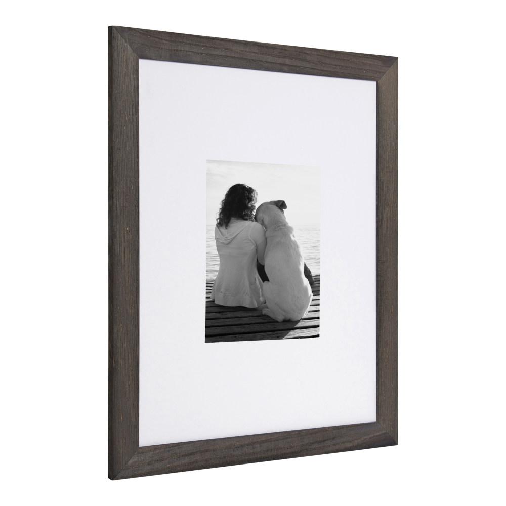 DesignOvation Museum 16x20 matted to 8x10 Gray Picture Frame Set of 2
