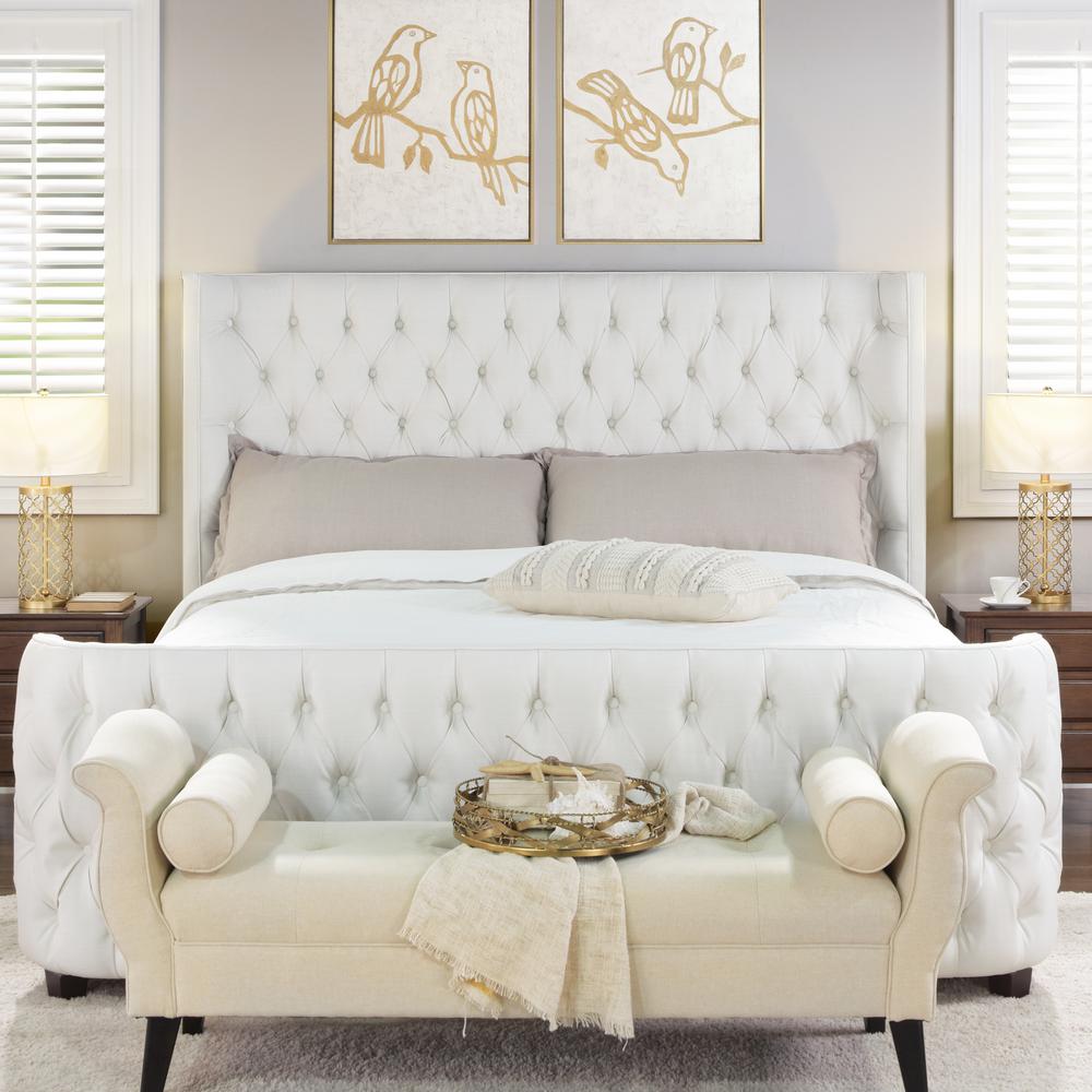 Jennifer Taylor Antique White King Brooklyn Tufted Headboard Bed 2559 879 4 The Home Depot