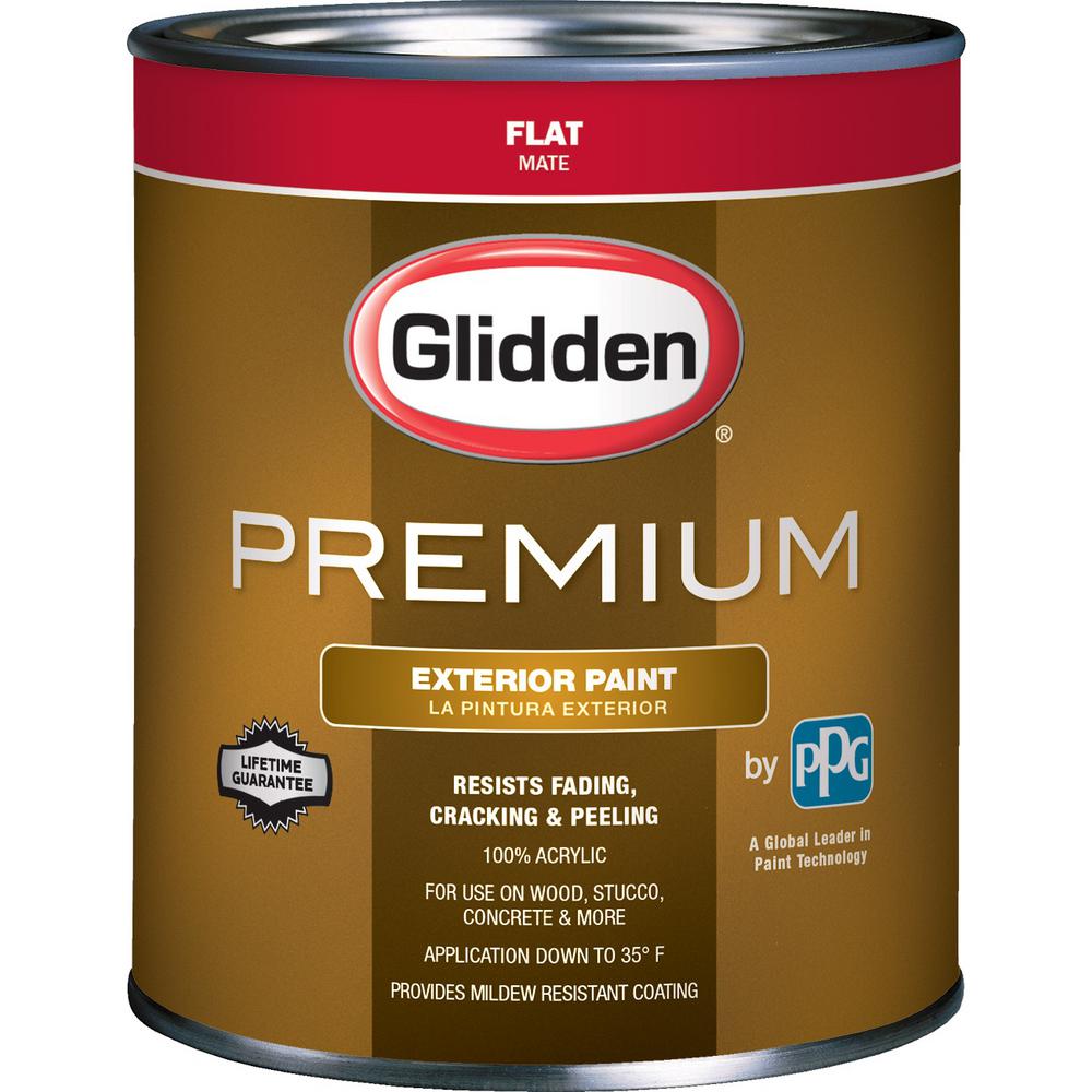  Glidden  Premium 1 qt Flat Latex Exterior Paint  GL6112 04 