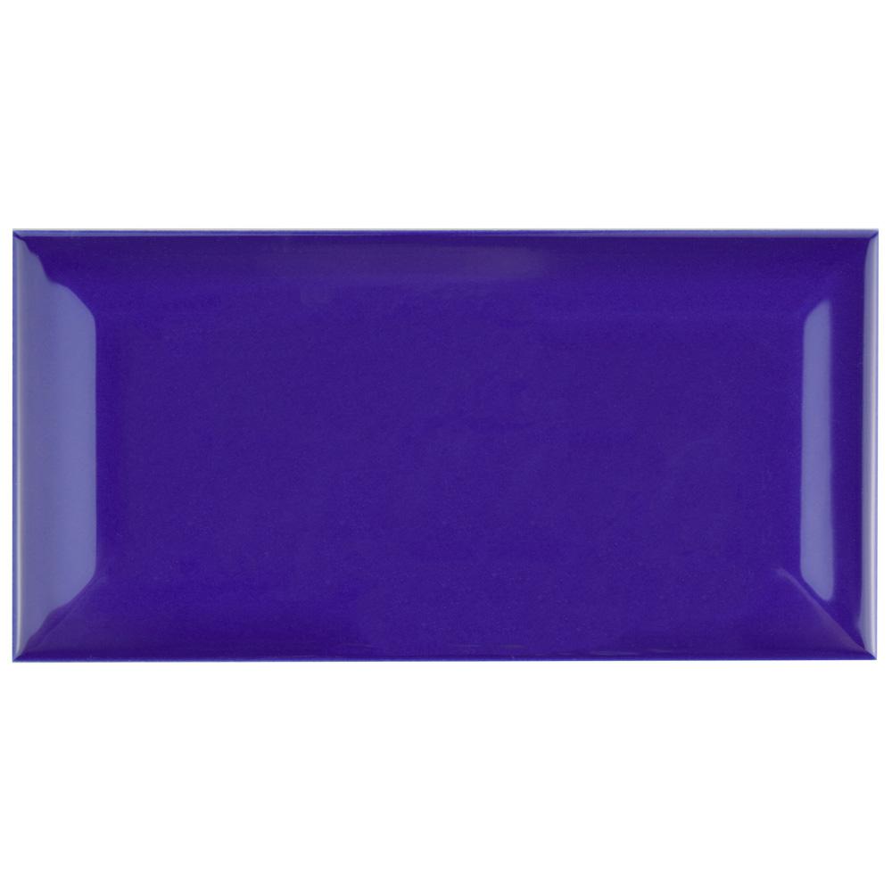 Merola Tile Park Slope Beveled Subway Royal Blue 3 In X 6 Merola Tile Park Slope Beveled Subway