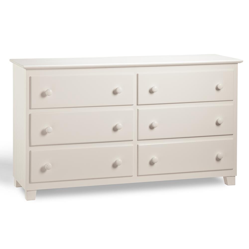 Home Styles Newport 6Drawer White Dresser with Mirror 551574 The
