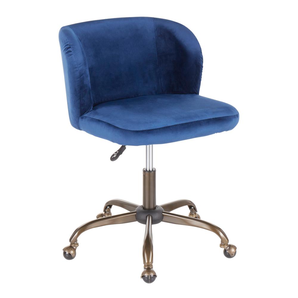 Lumisource Fran Antique Blue Velvet Adjustable Task Chair Oc Fran Anvbu The Home Depot