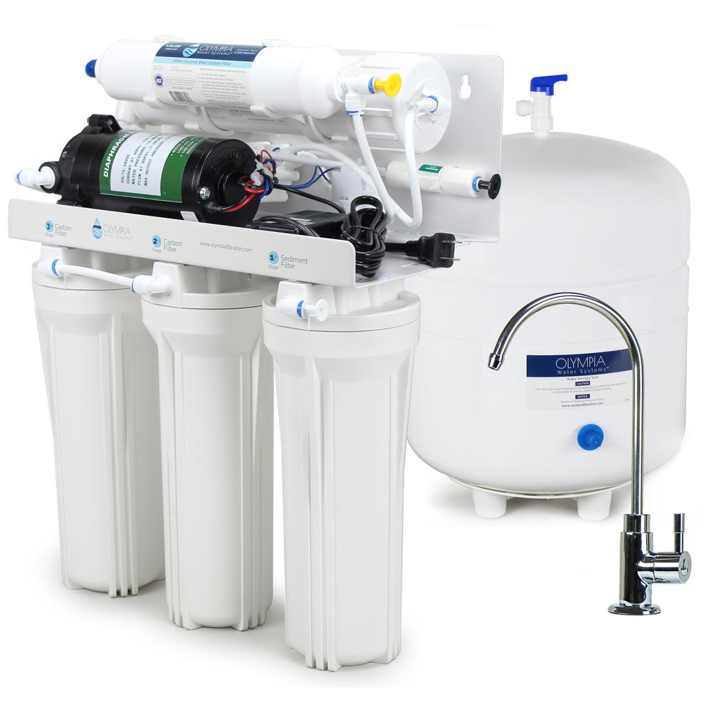 Olympia Water Systems Booster Pump Under Sink Reverse Osmosis Water Filtration System With 50