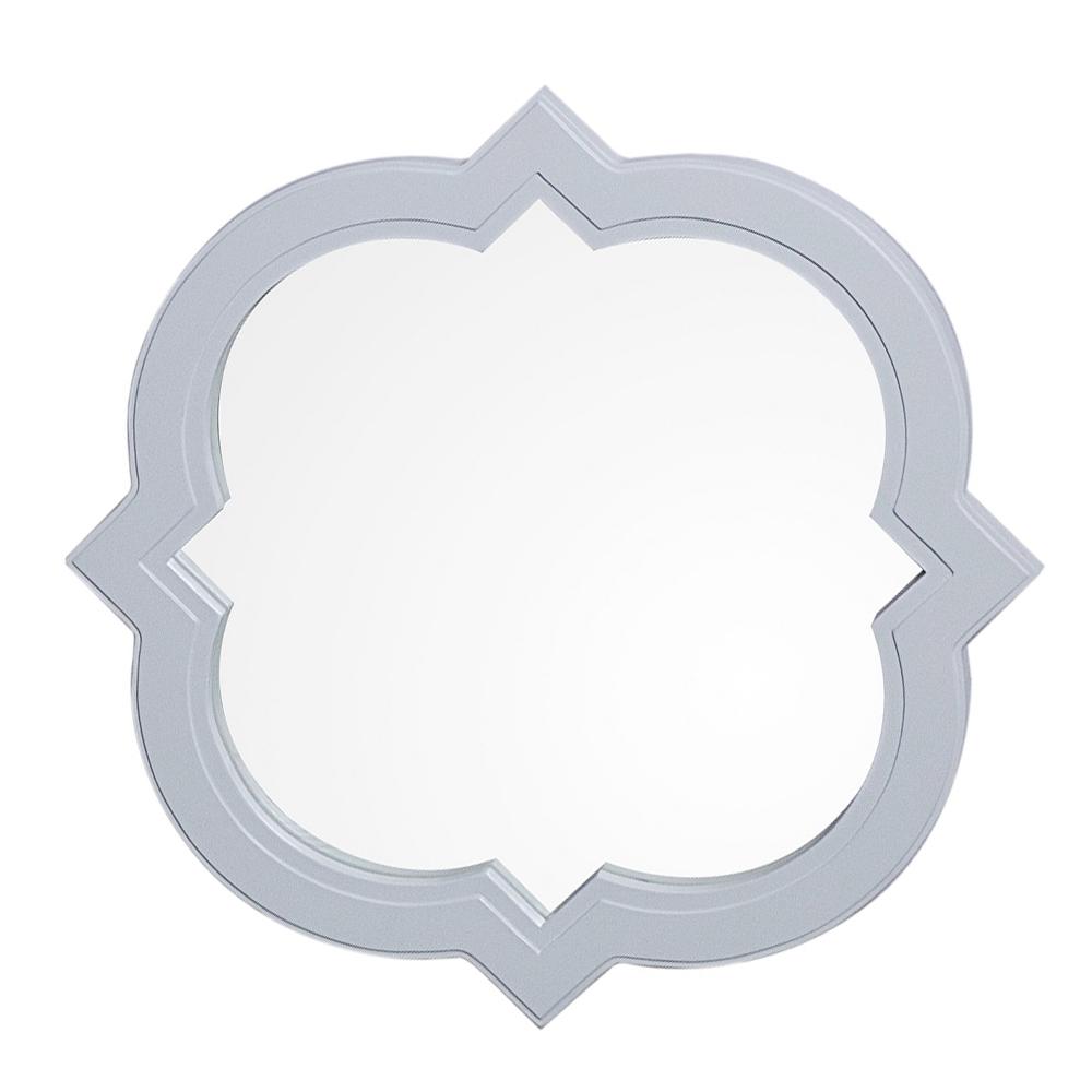 Bellaterra Home 23 In X White Quatrefoil Mirror Bt96 M Wh White Quatrefoil Mirror Bt96 M Wh